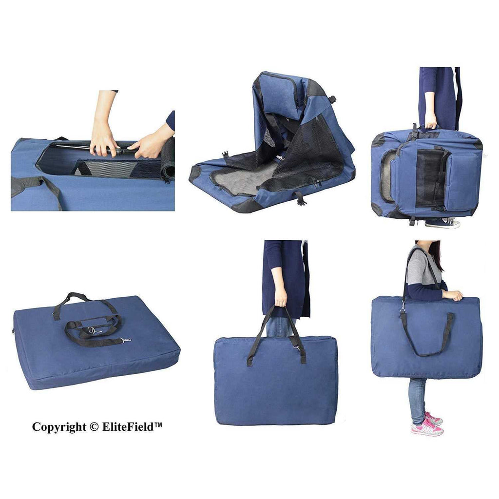 3-Door Folding Soft Dog Crate E556