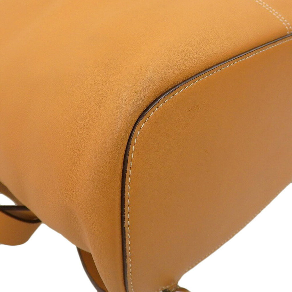 Camel Leather Drawstring Backpack B171