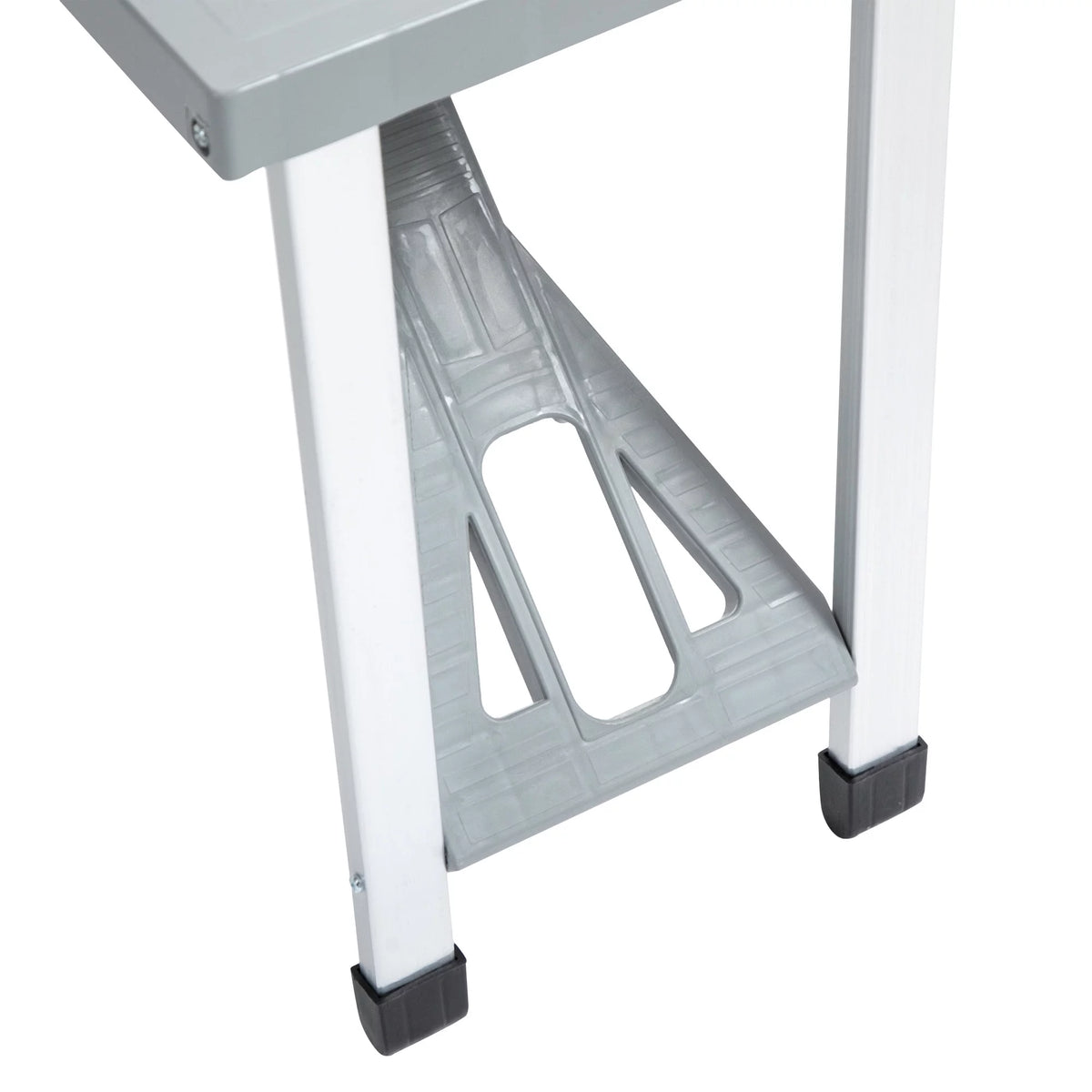 Portable Foldable 4-Person Picnic Table with Seats and Umbrella Hole, Grey H503