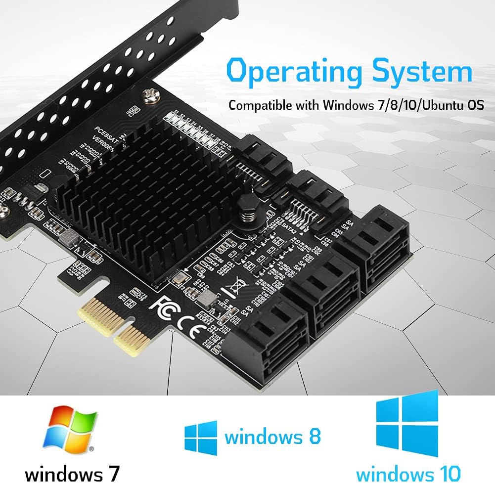 8 Ports PCI-E to SATA 3.0 Expansion Card with Driver Disc L276