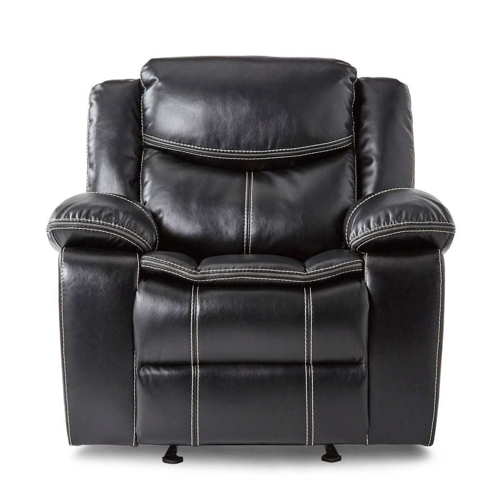Black Faux Leather Upholstered Reclining Chair K36871