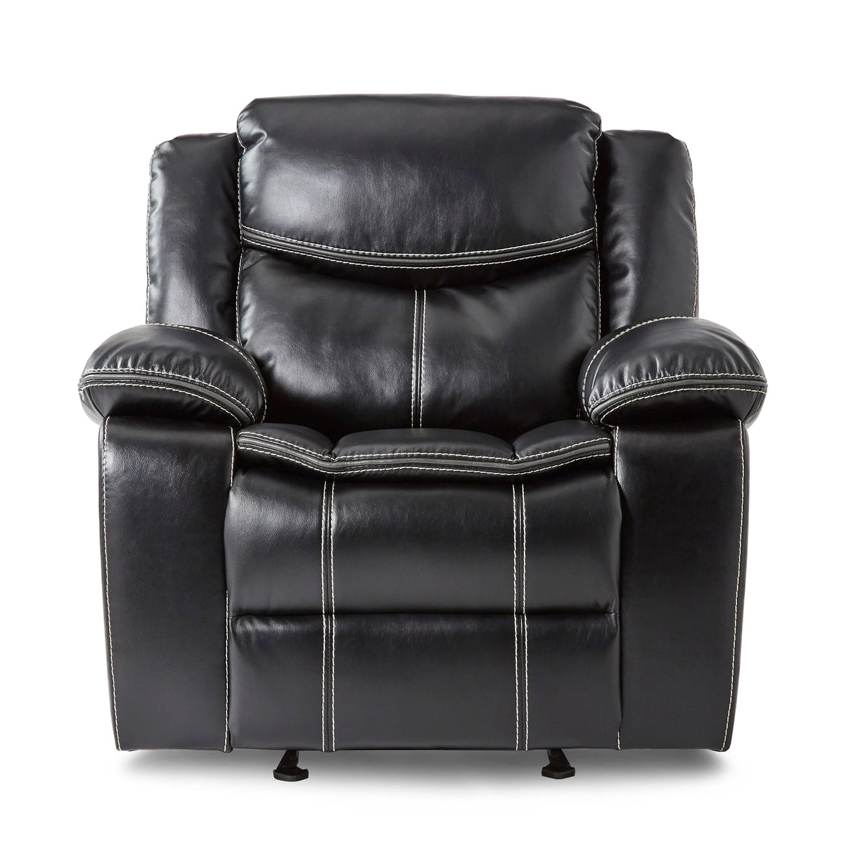 Black Faux Leather Upholstered Reclining Chair K36871