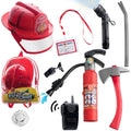 10 Pcs Fireman Toys Costume and Role Play Accessories with Bag D484