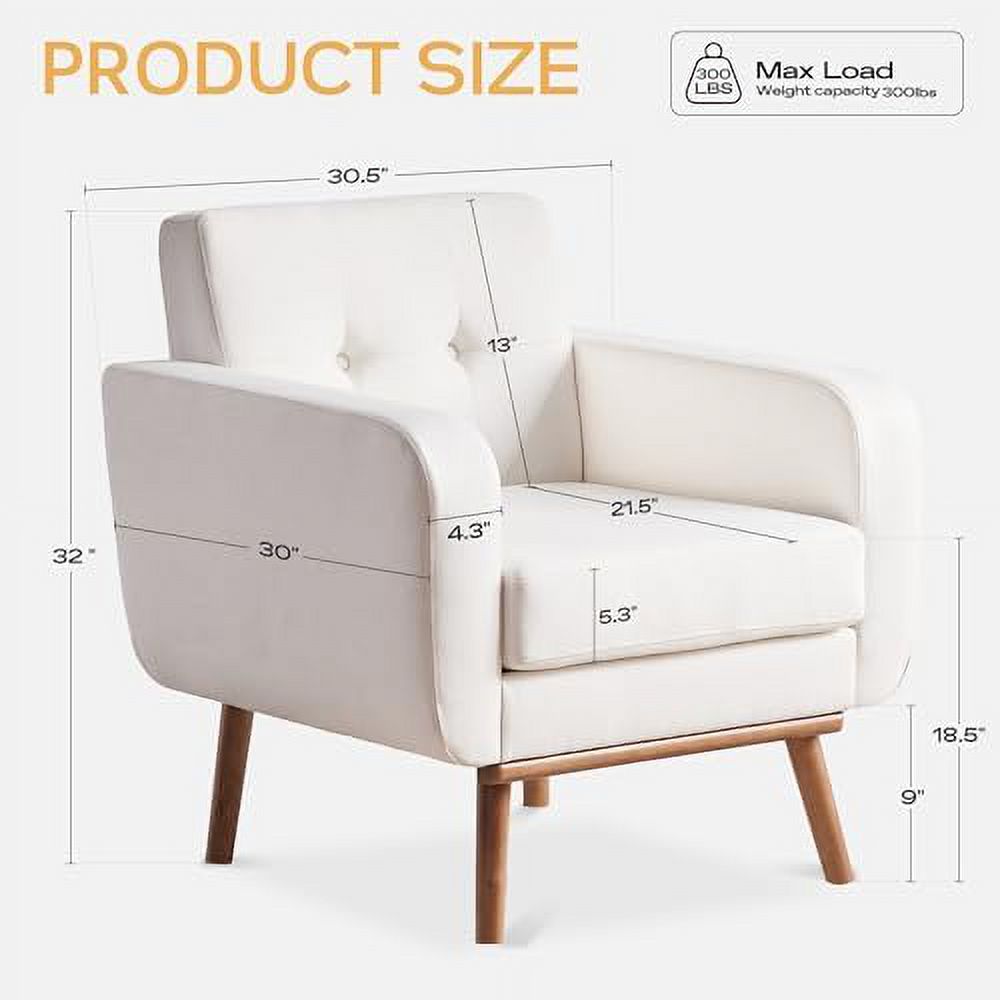 Fabric Accent Chair Button Tufted Upholstered Arm Chair I988