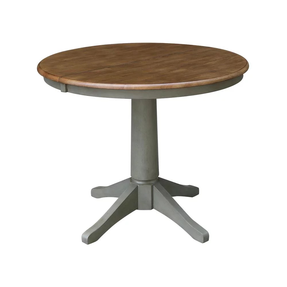 36" Round Solid Wood Extension Dining Table with 4 Chairs B89248