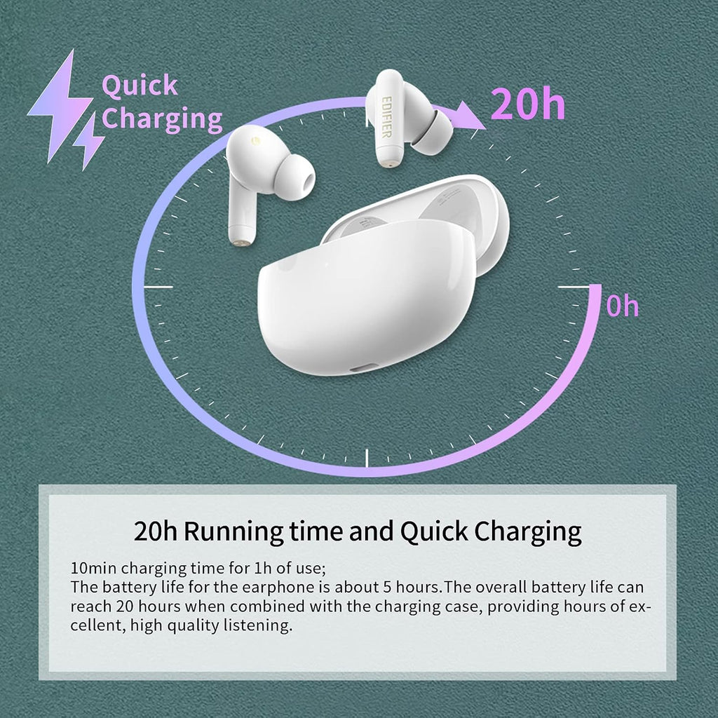 White Hybrid Active Noise Cancelling TWS Wireless Earbuds L320724