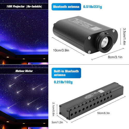 16W 450pcs 9.8ft RGBW LED Fiber Optic Headliner Light Kit with Adapter and Cigarette Lighter I5193