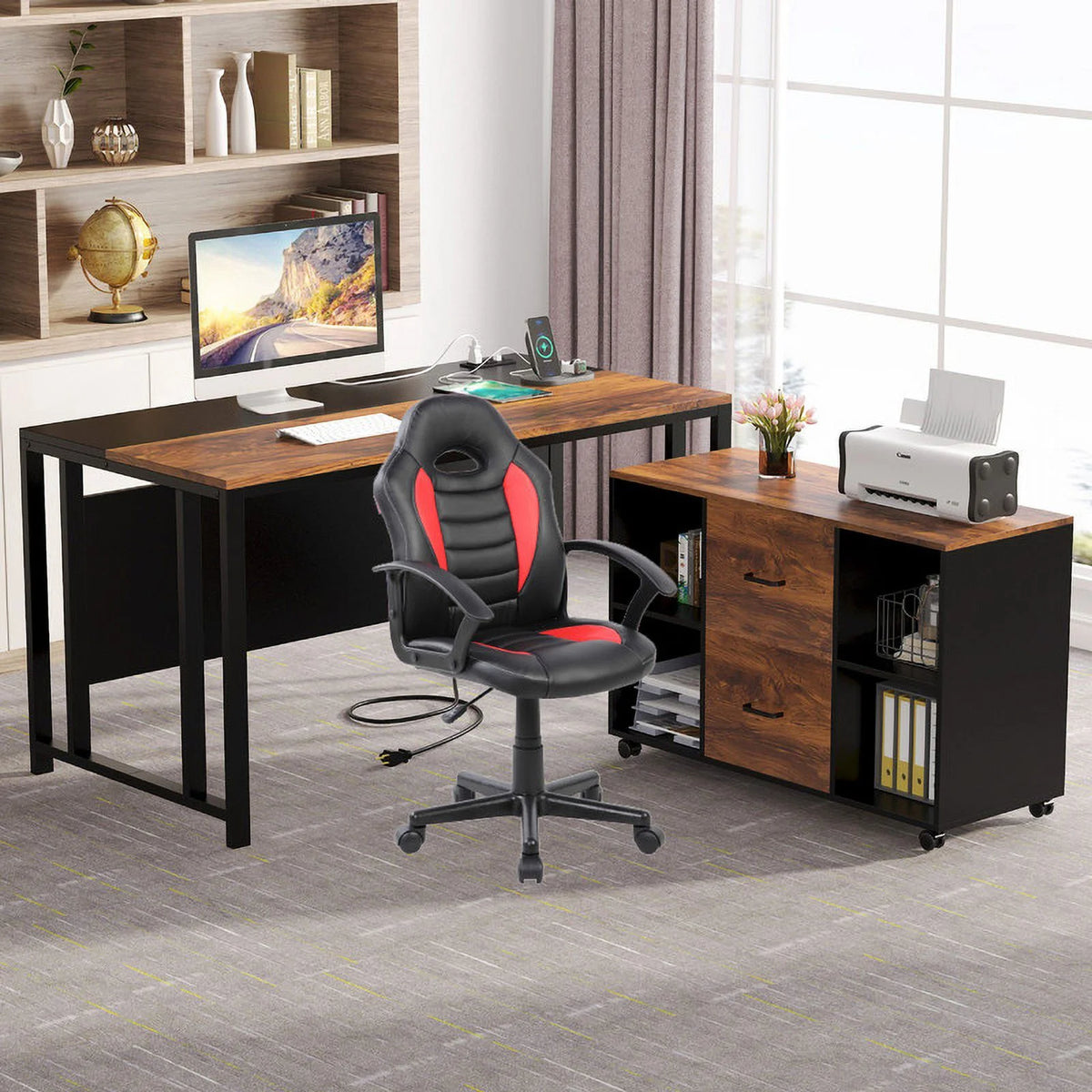 Red Polyurethane Office Chair T165