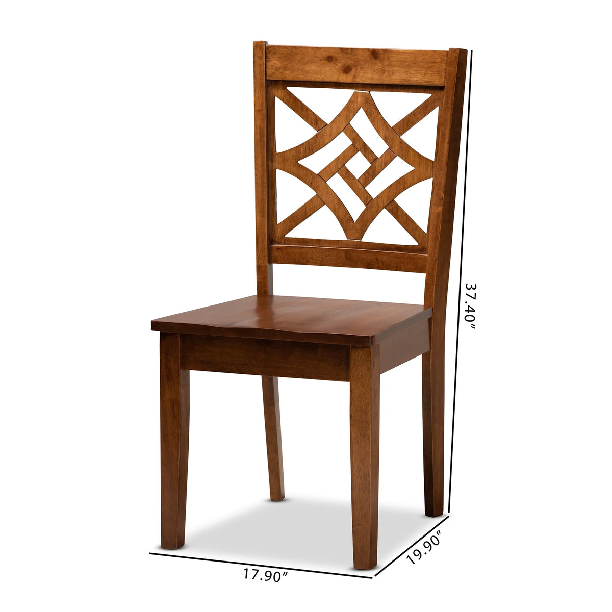 Set of 2 Walnut Brown Dining Chair L735