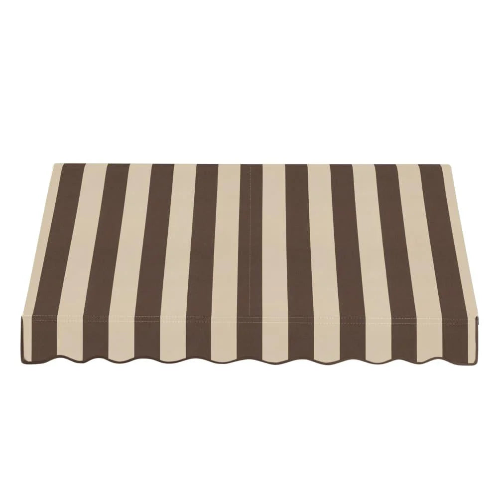 8.375 ft Acrylic Fabric Fixed Awning, Brown/Tan Stripe L440393