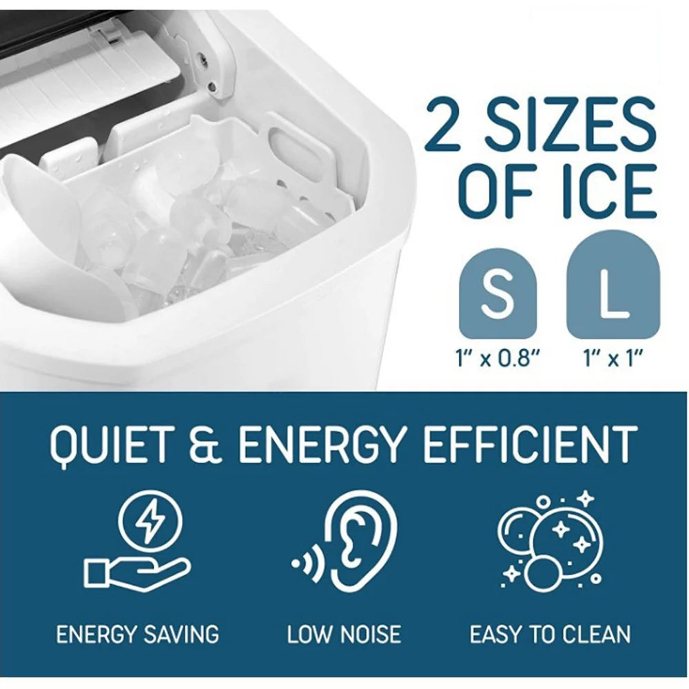 Countertop Ice Maker, 26lbs in 24Hrs, Self-Cleaning Ice Machine with Basket Q9889