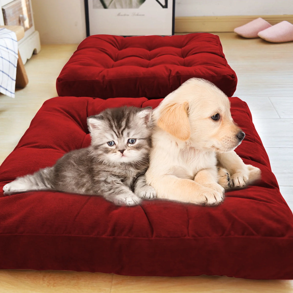 22"x22" Square Tufted Floor Pillow W7741