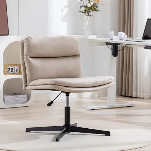 Armless Criss Cross Legged Swivel Desk Chair with Cushion L860