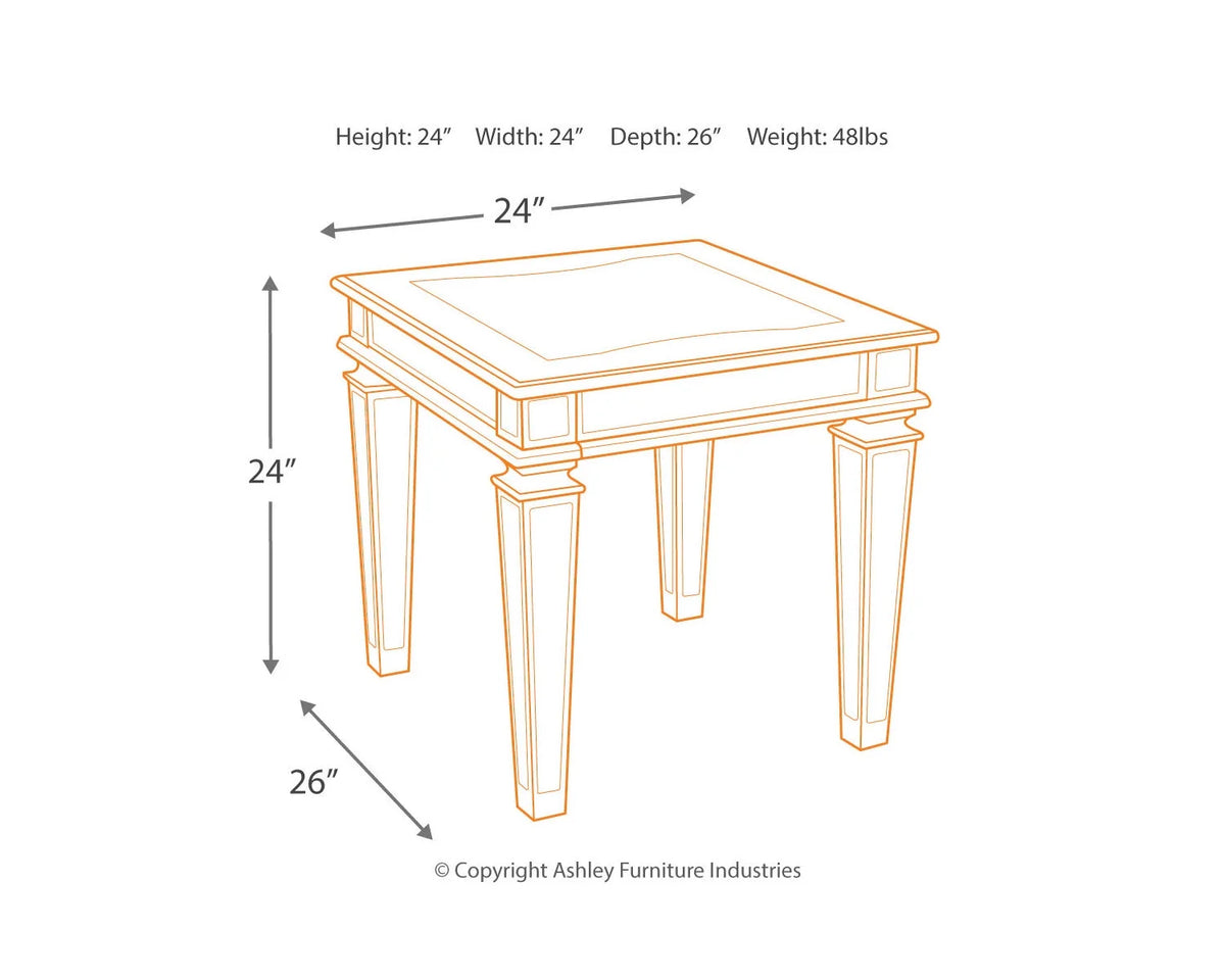 Silver End Table P1404