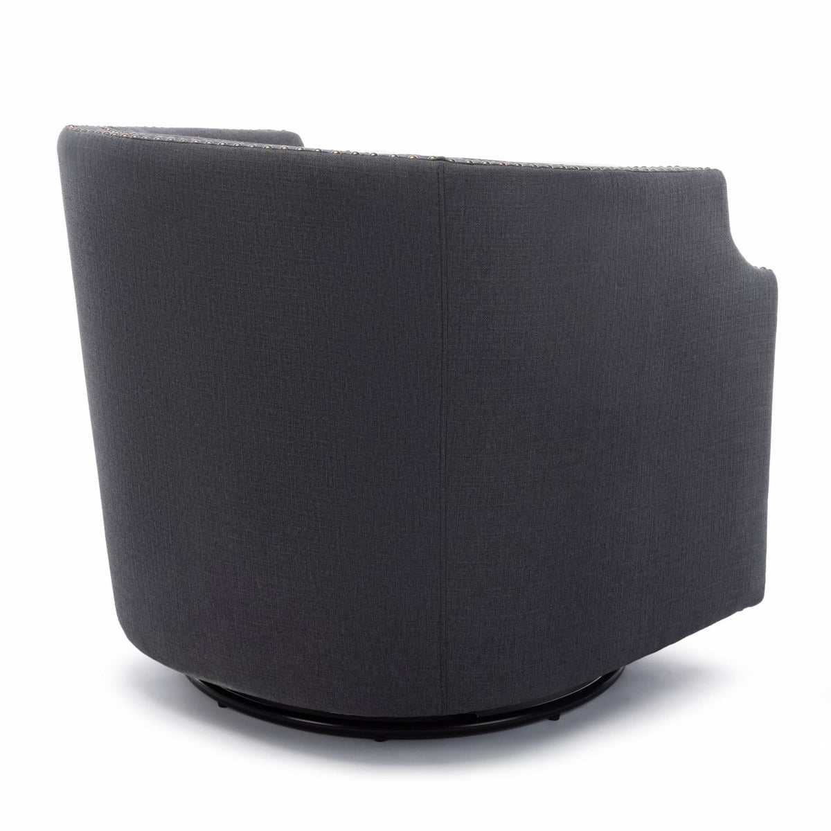 Sky Blue Polyester Linen Swivel Barrel Accent Chair I45314