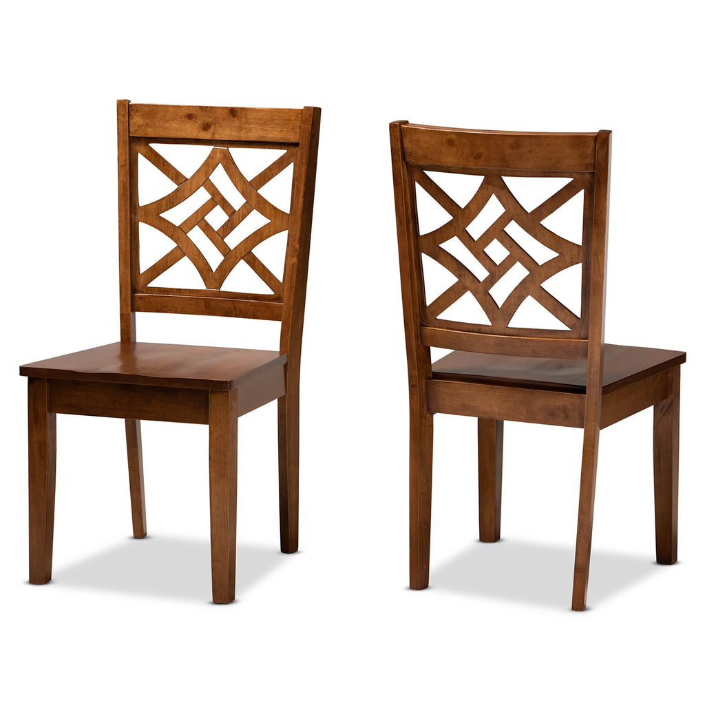 Set of 2 Walnut Brown Dining Chair L735