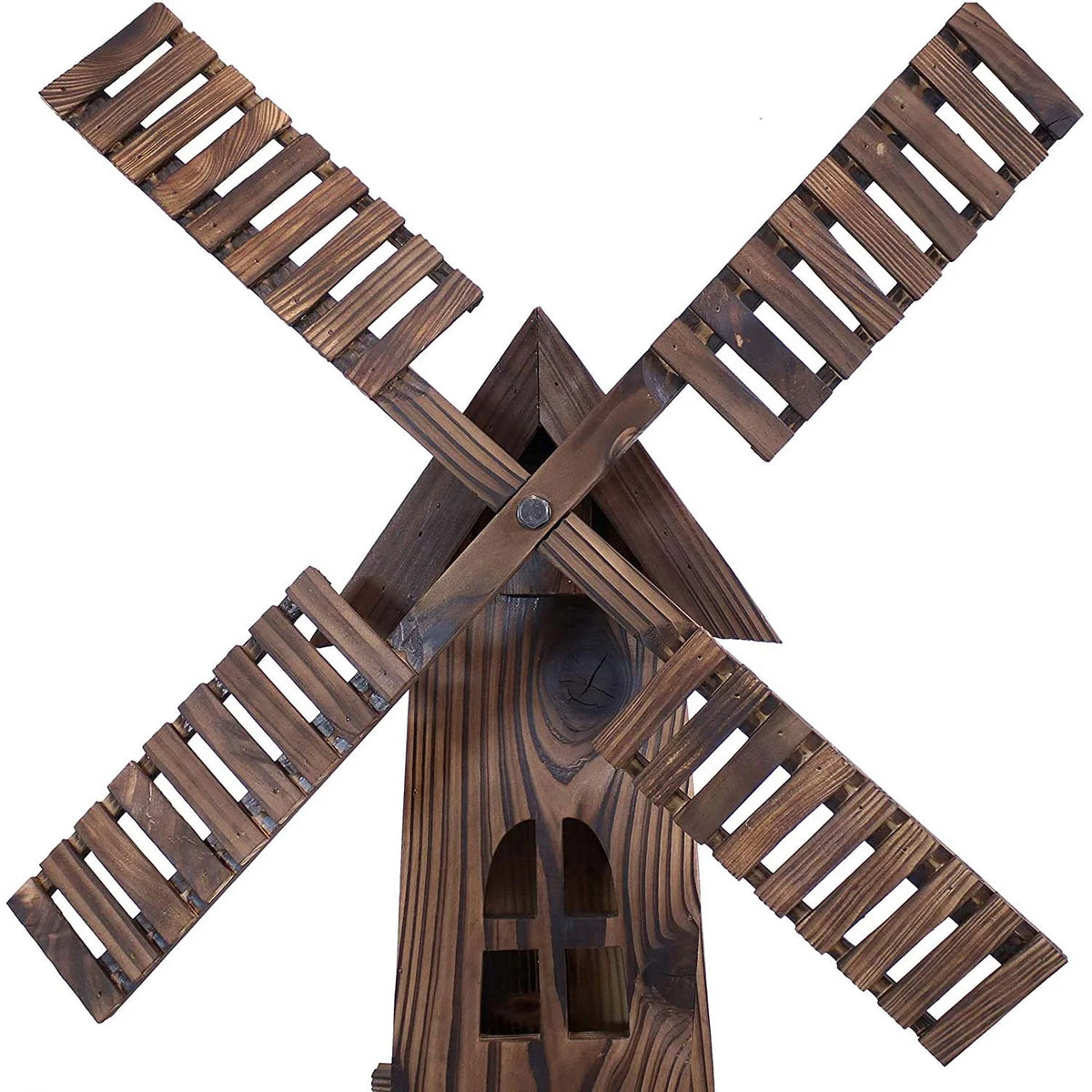 Rustic Brown Wooden Dutch Windmill Sculpture A697