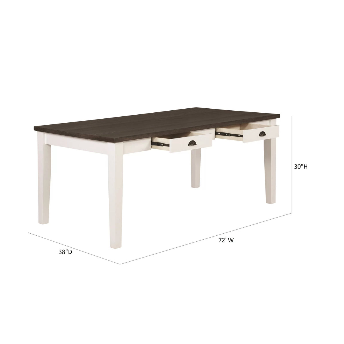 Espresso and White 4-drawer Dining Table Z79046