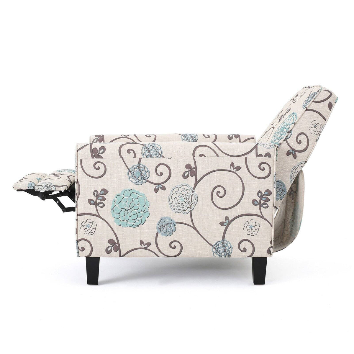 White and Blue Fabric Recliner Z45221